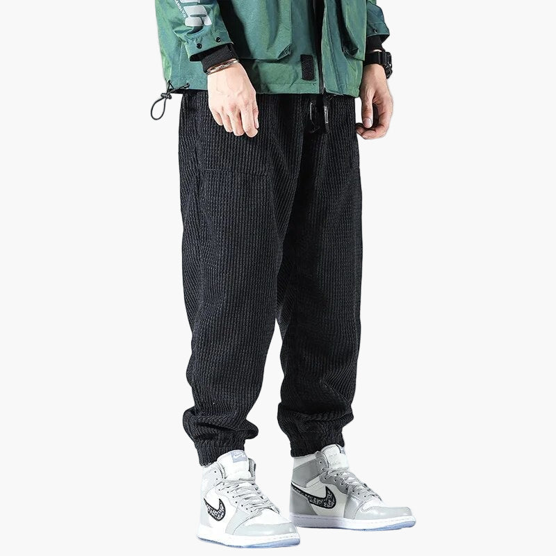 Men's Relaxed Fit Corduroy Jogger Sweatpants for Casual and Streetwear