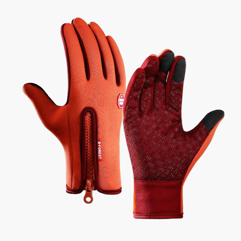 Men's Outdoor Winter Thermal Gloves with Touchscreen and Zipper – Sporty Cold Weather Accessory