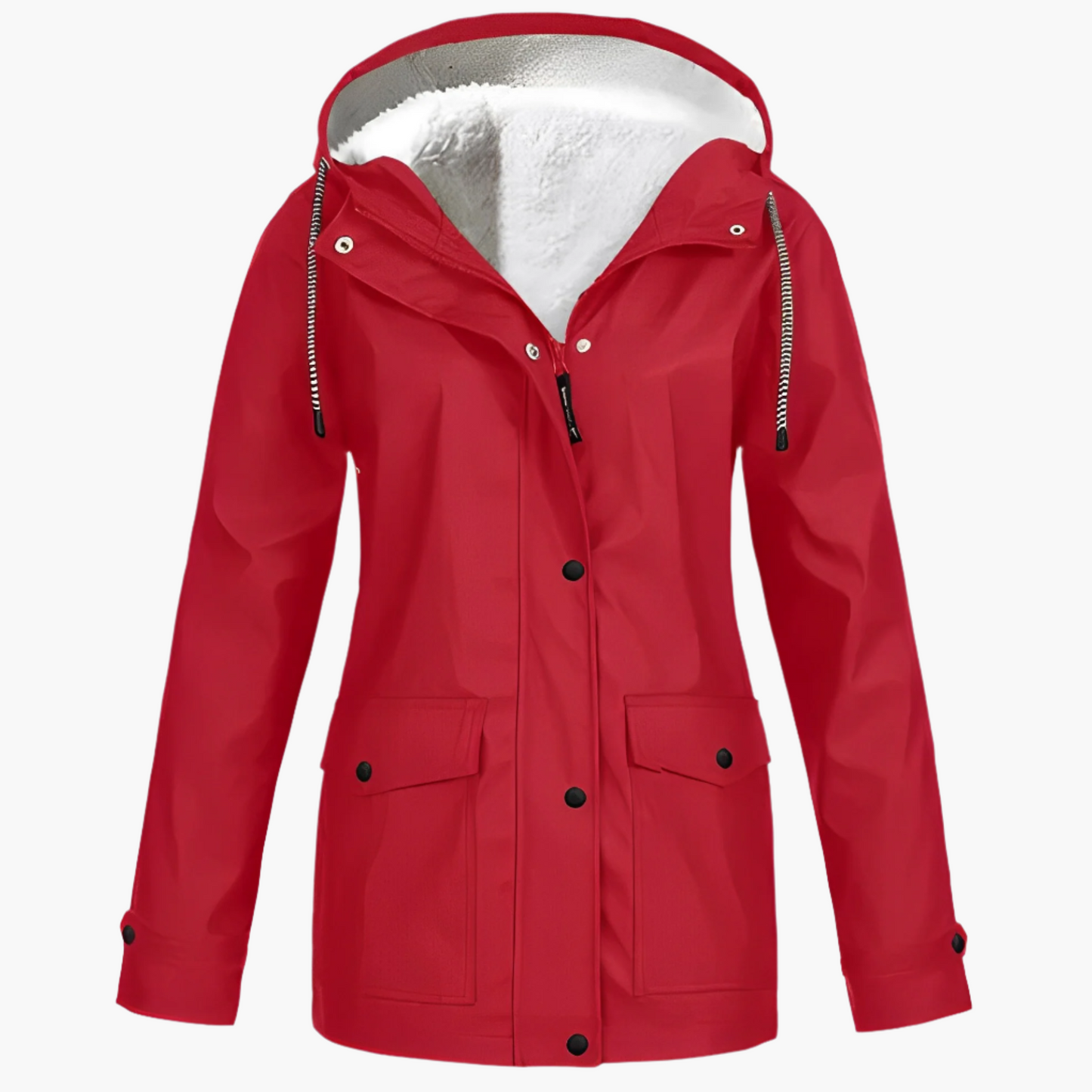 Women's CozyShield Hooded Fleece Lined Winter Rain Jacket - Outdoor Waterproof Parka