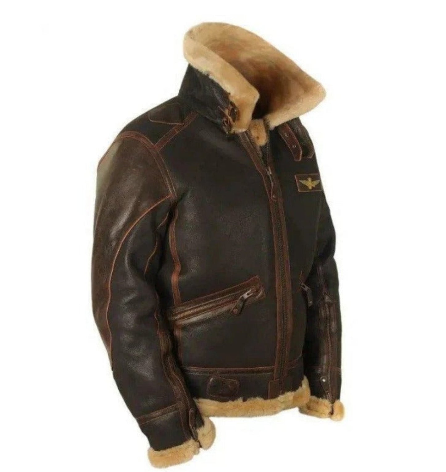 Men's Vintage Pilot Style Aviator Winter Jacket – Classic Casual Outerwear