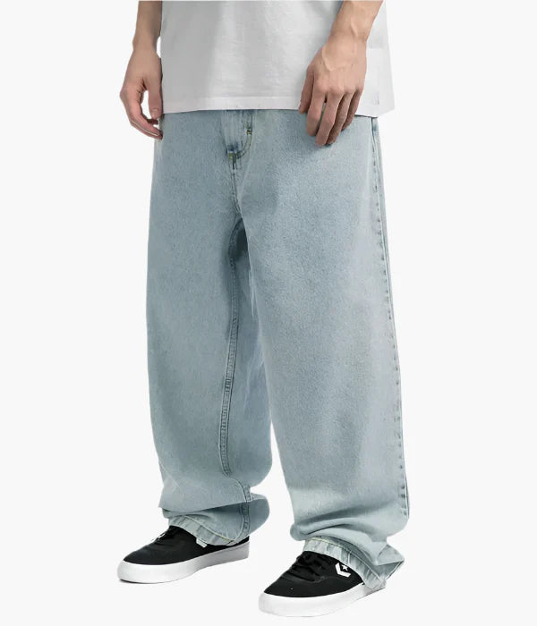 Men's Baggy Wide Fit Jeans for Urban Streetwear and Skateboarding