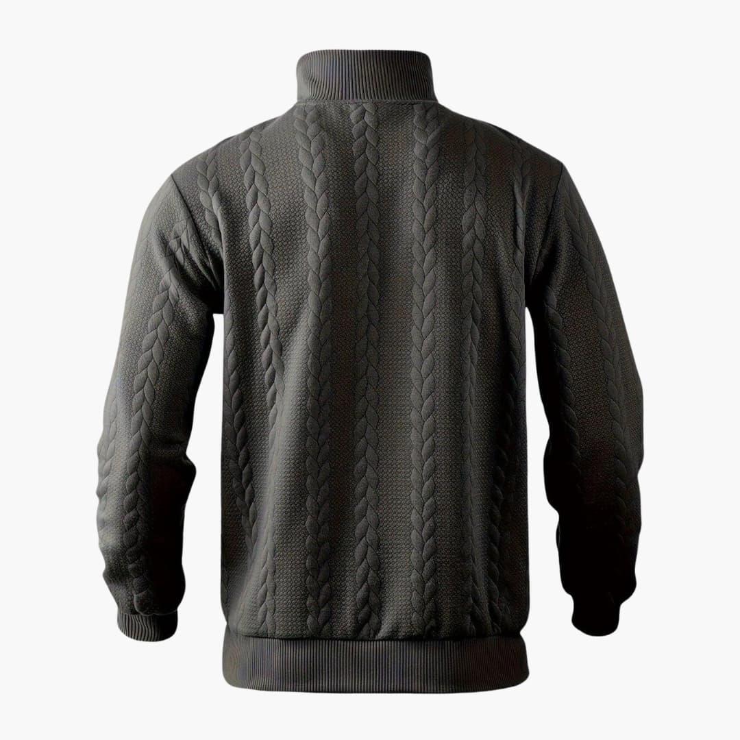 Men's Half-Zip Cable Knit Pullover Sweater for Versatile Everyday Style