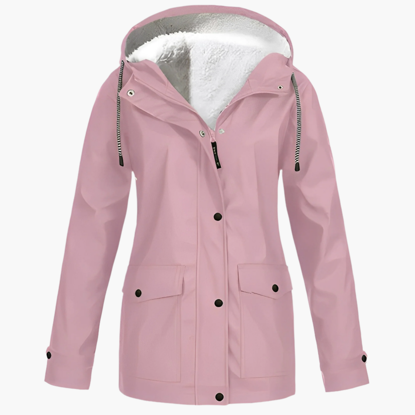 Women's CozyShield Hooded Fleece Lined Winter Rain Jacket - Outdoor Waterproof Parka