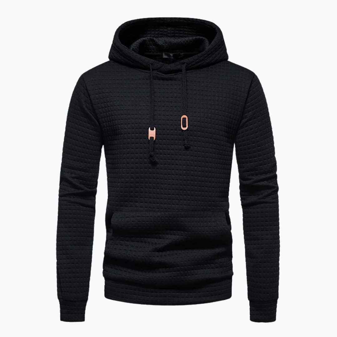 Men's Casual Check Pattern Hoodie Pullover - Modern Everyday Style