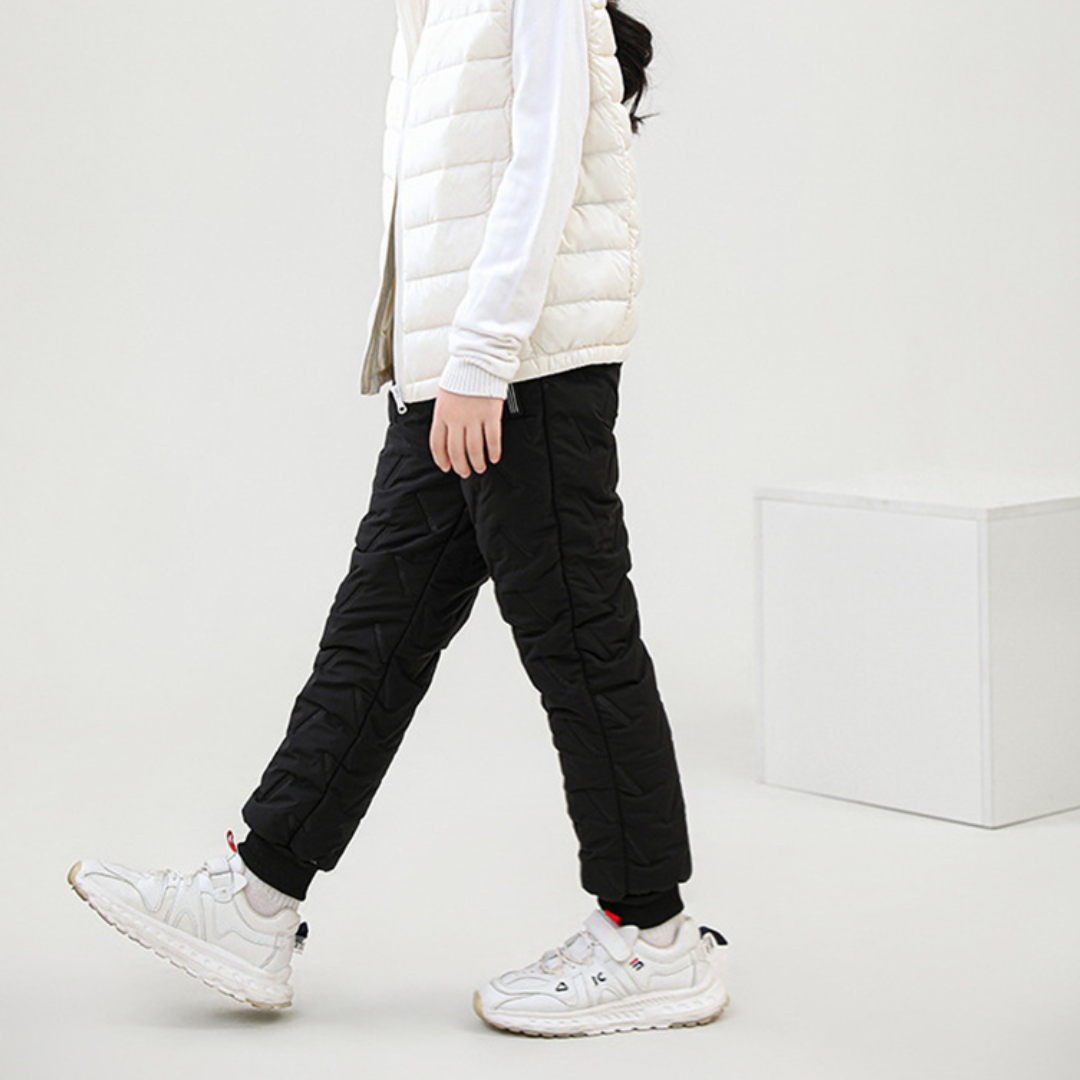 Kids' Outdoor Winter Quilted Thermal Pants – Stylish Padded Snow Joggers for Boys and Girls