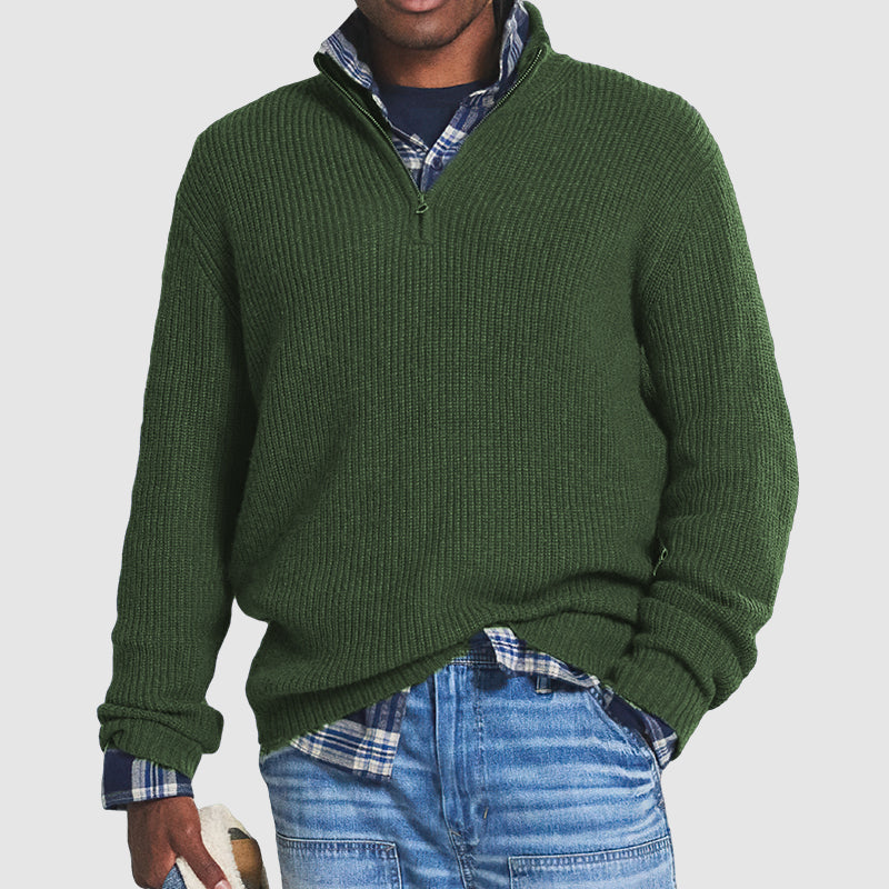 Men's Business Casual Quarter-Zip Knit Pullover Sweater – Versatile Everyday Style