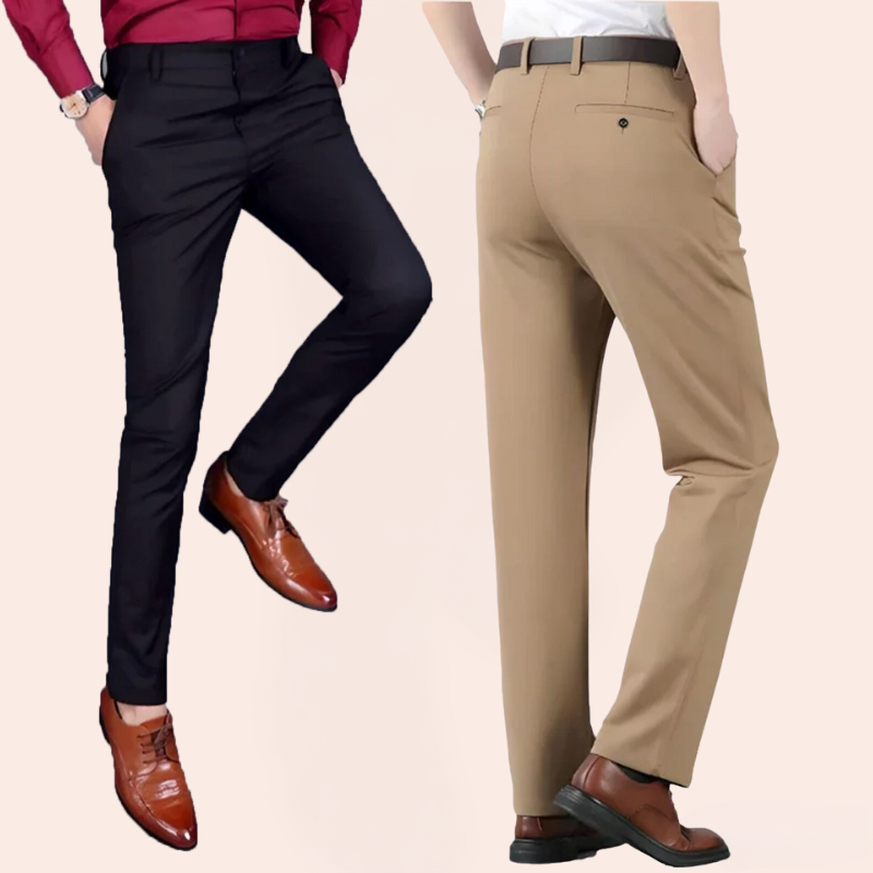 Men's Stretch Slim Fit Business Pants – Modern Office & Casual Style