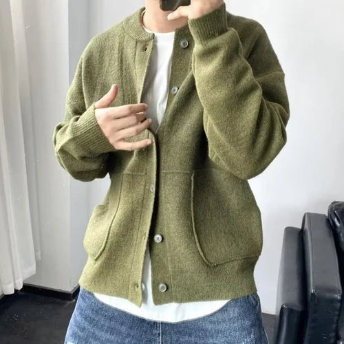 Men's Casual Button-Front Cardigan Relaxed Fit Everyday Wear