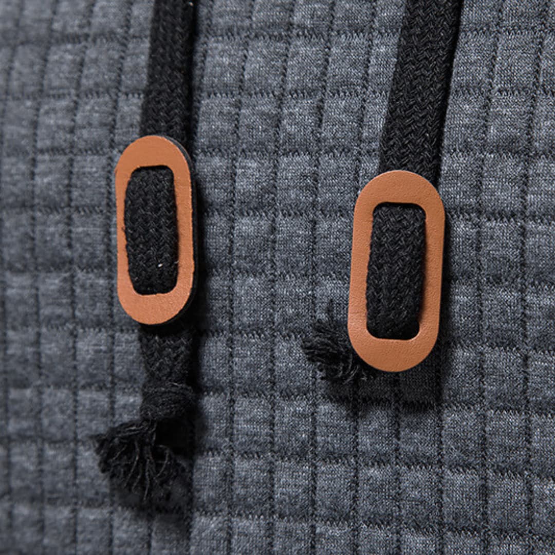 Men's Casual Check Pattern Hoodie Pullover - Modern Everyday Style