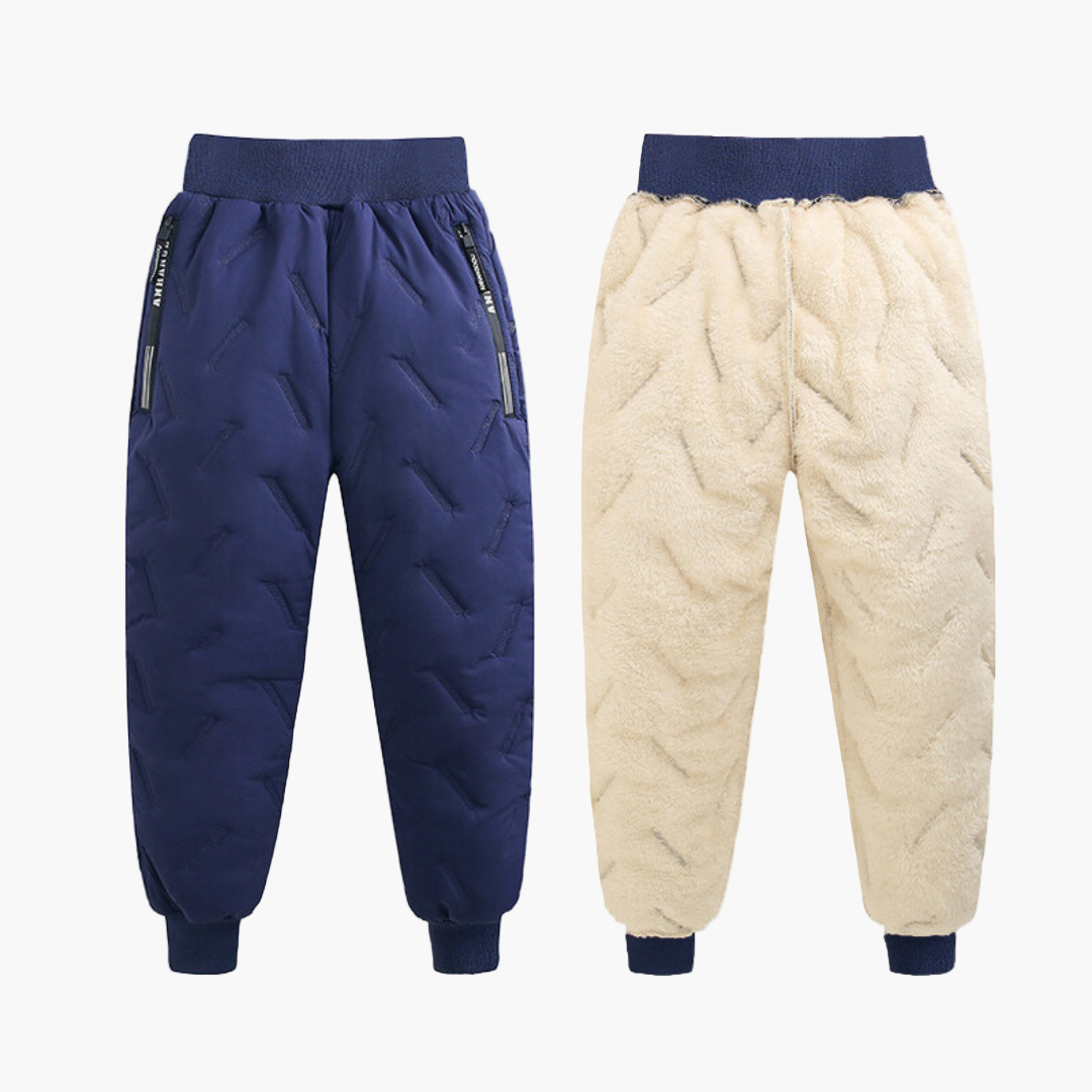 Kids' Outdoor Winter Quilted Thermal Pants – Stylish Padded Snow Joggers for Boys and Girls