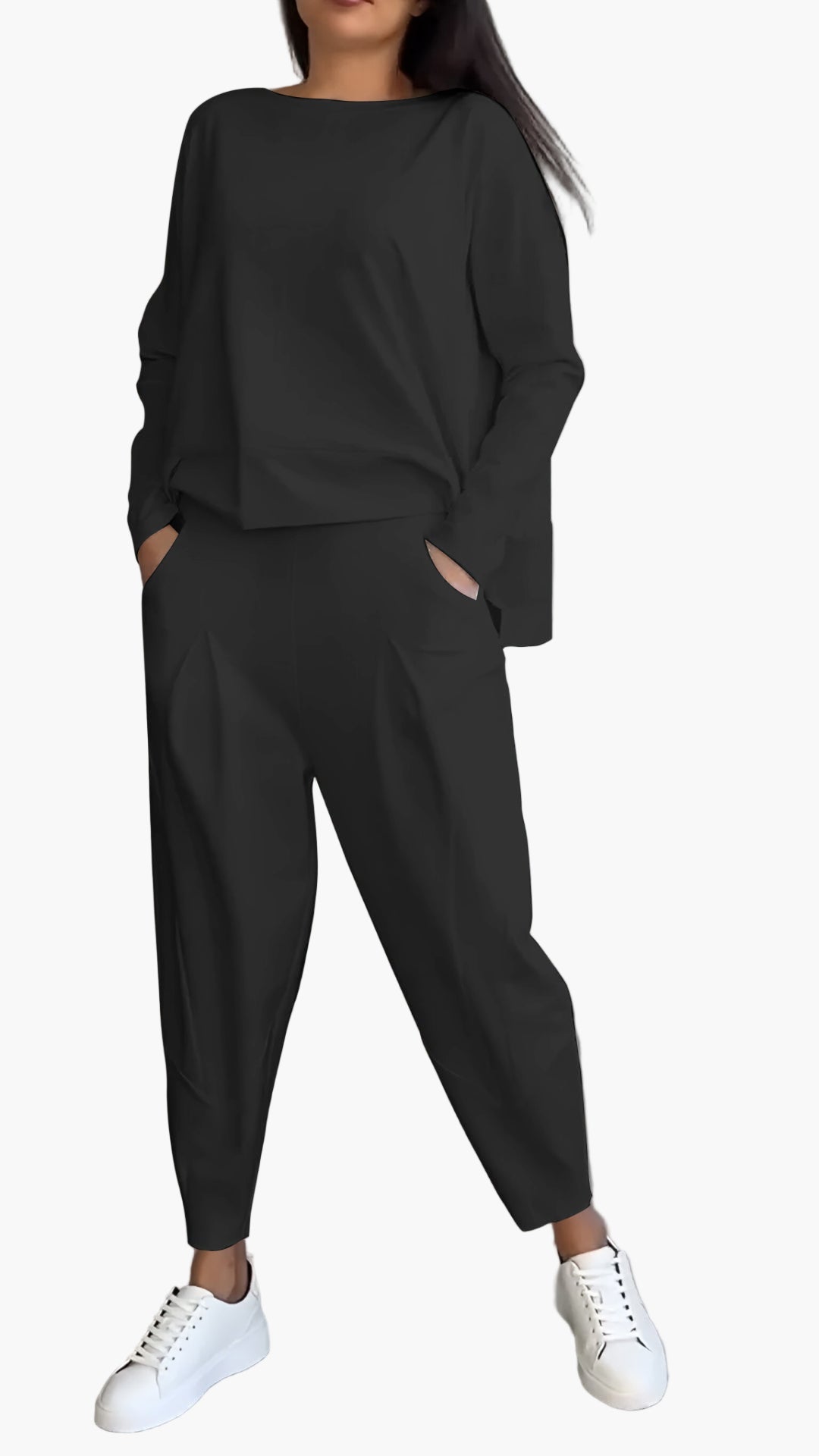 Women's Relaxed Fit Lounge Set Two-Piece Casual Sweatshirt and Jogger Pants Outfit