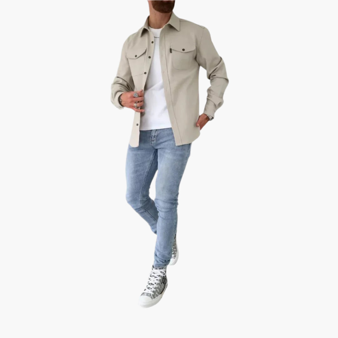 Men's Modern Overshirt Shirt Jacket – Button-Through Style for Casual & Smart Outfits