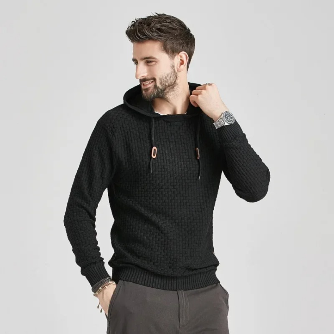 Men's Casual Check Pattern Hoodie Pullover - Modern Everyday Style