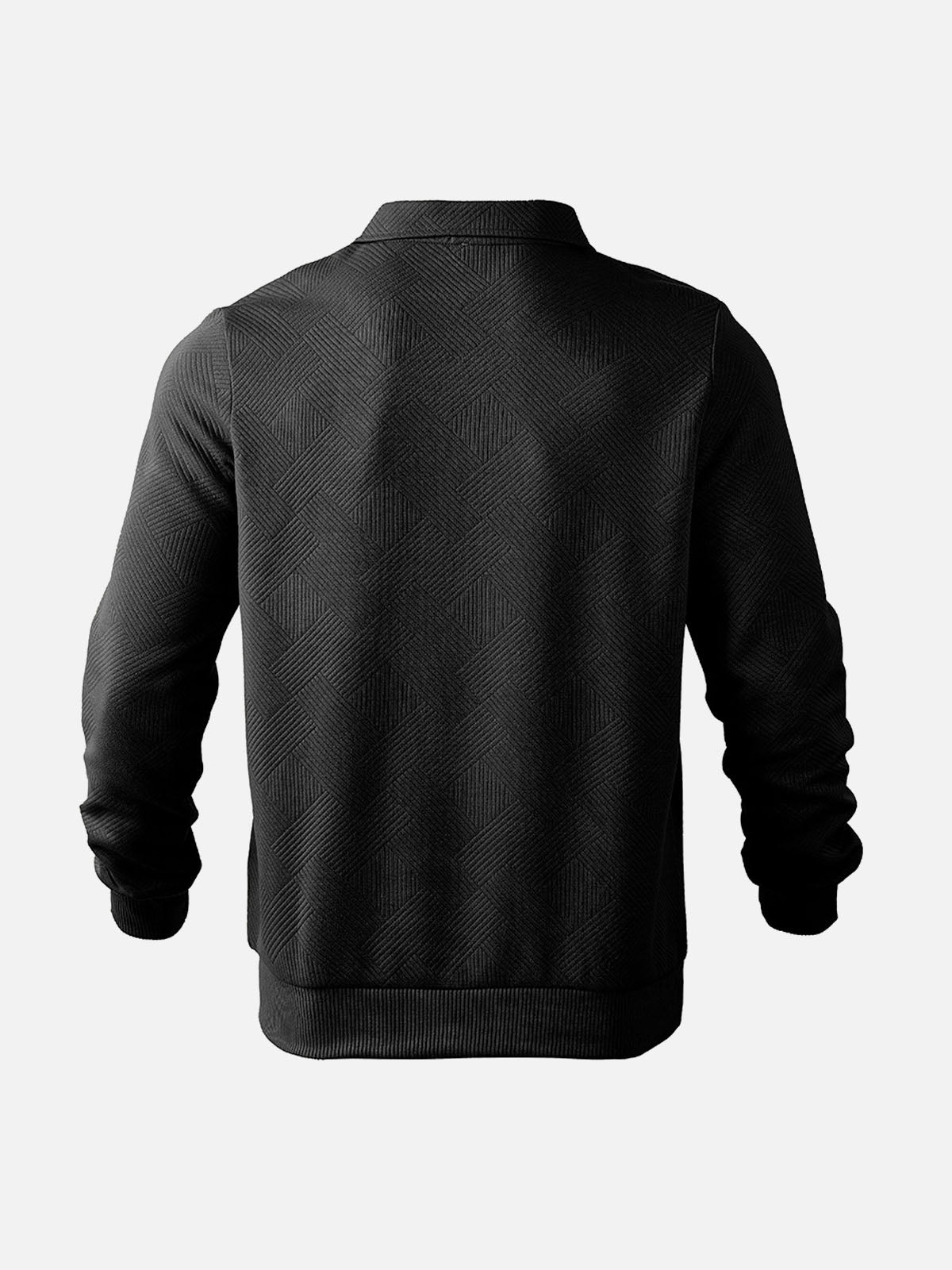 Men's Half-Zip Pullover Sweater with Patterned Texture, Smart-Casual Style