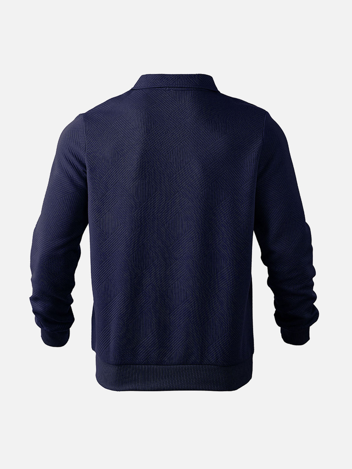 Men's Half-Zip Pullover Sweater with Patterned Texture, Smart-Casual Style