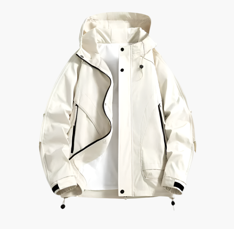 Men's Outdoor Waterproof Windbreaker Jacket – Functional Hooded Sportswear for Hiking and Travel
