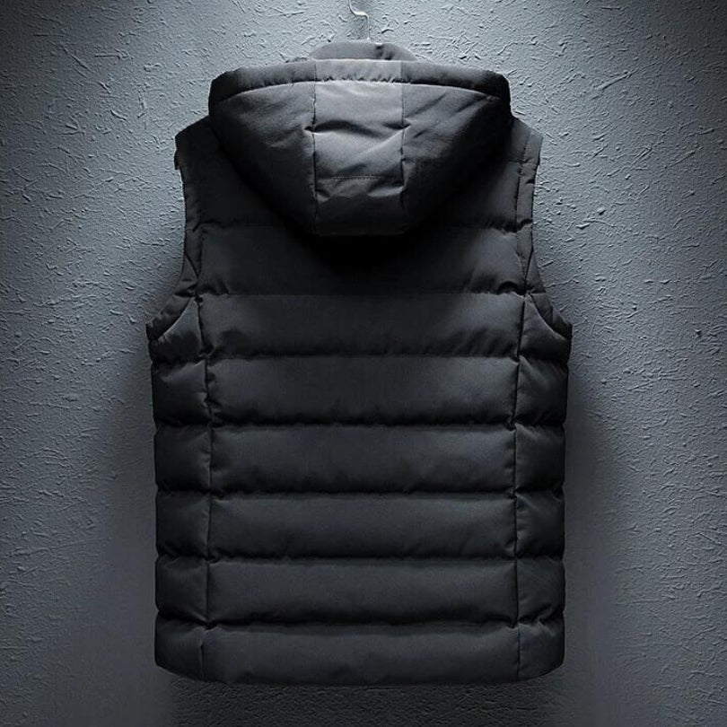 Men's Hooded Puffer Vest for Outdoor and Everyday Wear