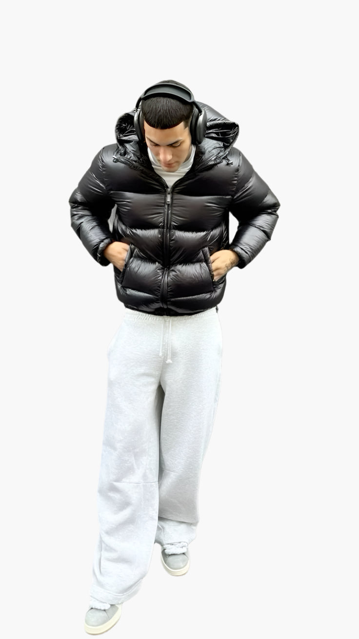 Men's Urban Puffer Jacket – Streetwear Style Winter Puffer with Hood