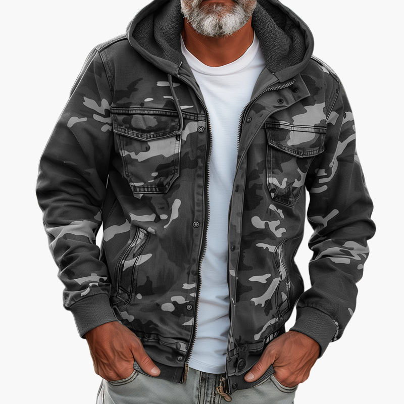 Men's Camouflage Cargo Jacket with Hood – Urban Outdoor Streetwear