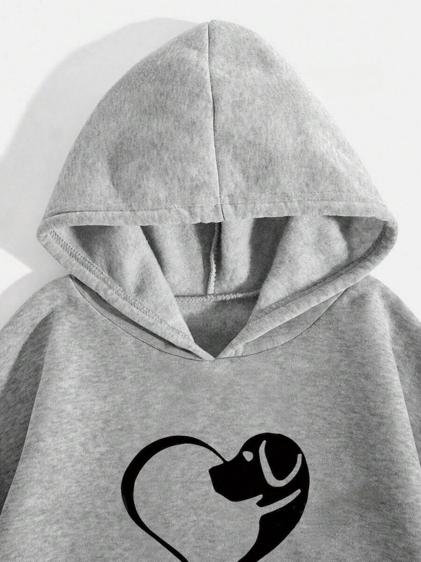 Women's Dog Lover Hoodie with Heart and Paw Print – Casual Pullover for Animal Lovers