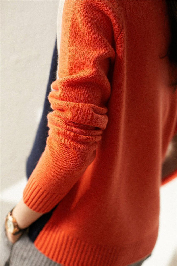 Women's Modern Colorblock Sweater Urban Chic Pullover