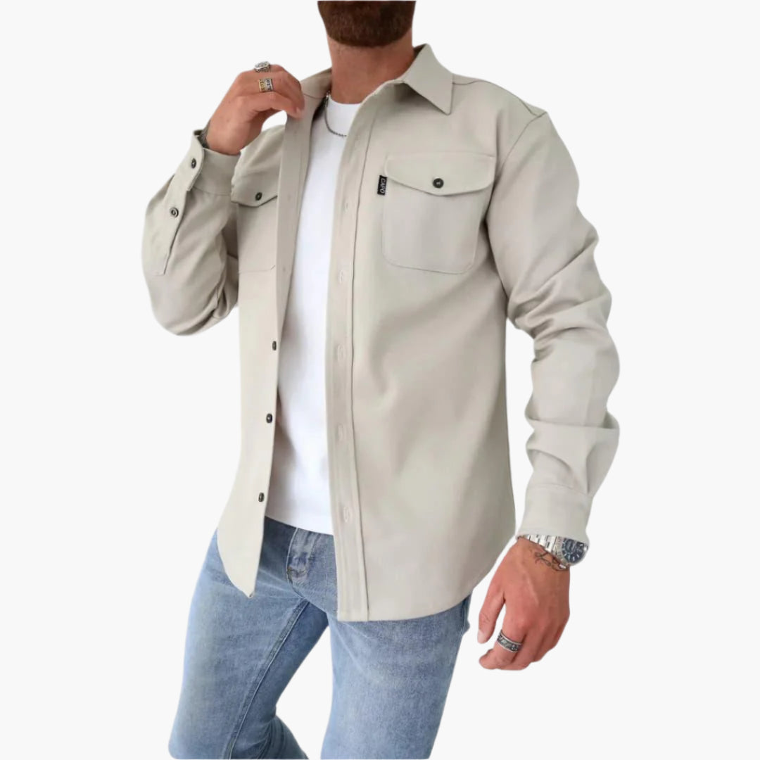 Men's Modern Overshirt Shirt Jacket – Button-Through Style for Casual & Smart Outfits