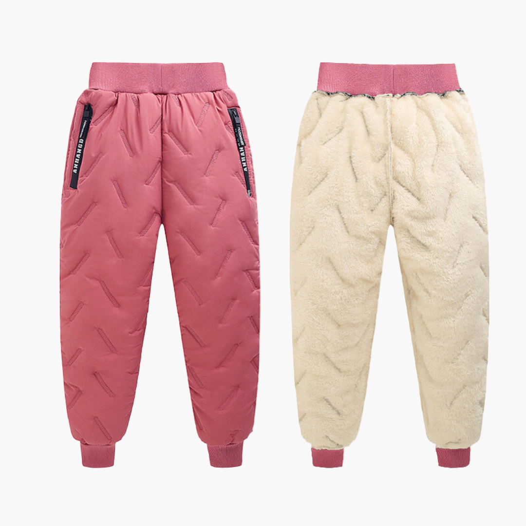Kids' Outdoor Winter Quilted Thermal Pants – Stylish Padded Snow Joggers for Boys and Girls