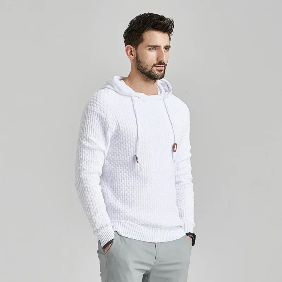 Men's Casual Check Pattern Hoodie Pullover - Modern Everyday Style