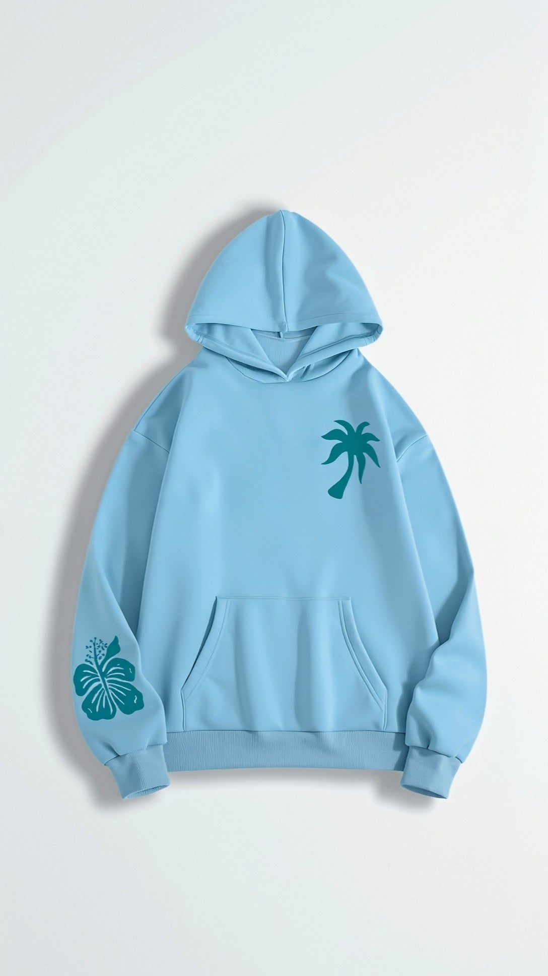 Women's Relaxed Fit Tropical Embroidered Hoodie – Casual Streetwear for Everyday and Travel