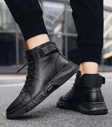 Men's High-Top Urban Fashion Sneakers – Casual Streetwear Ankle Boots