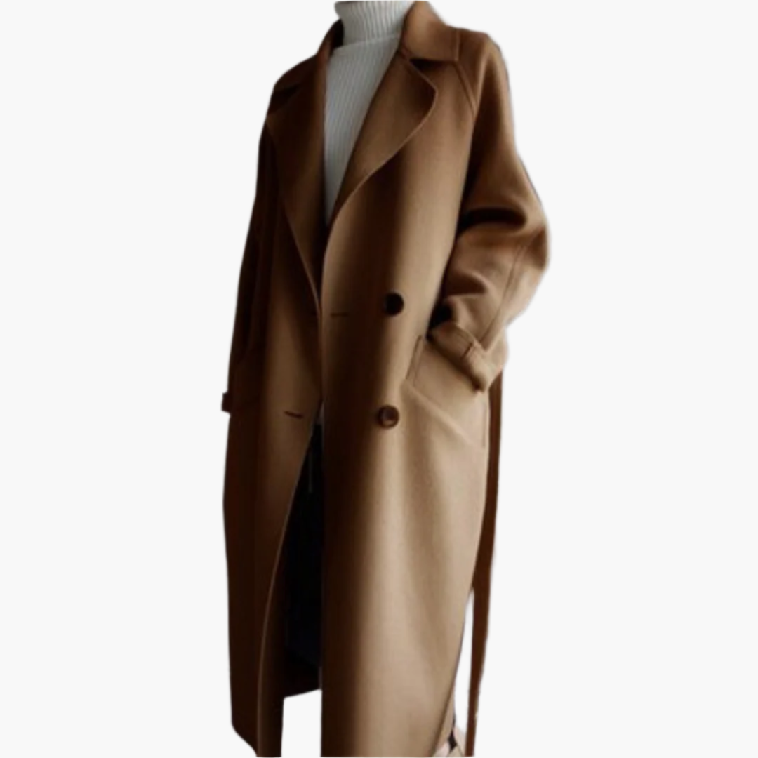 Women's Elegant Long Classic Winter Overcoat - Versatile Stylish Outerwear for Everyday, Office, and Special Occasions