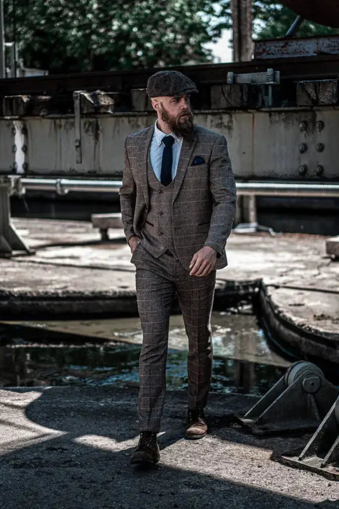 Men's 3-Piece Double Breasted Classic British Suit – Timeless Formal Style for Weddings, Business & Special Events