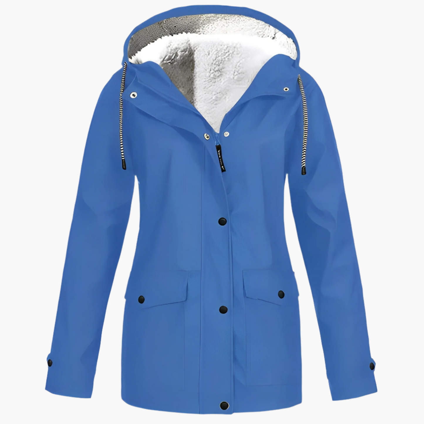 Women's CozyShield Hooded Fleece Lined Winter Rain Jacket - Outdoor Waterproof Parka