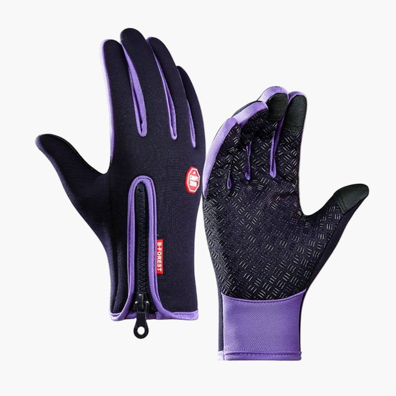 Men's Outdoor Winter Thermal Gloves with Touchscreen and Zipper – Sporty Cold Weather Accessory