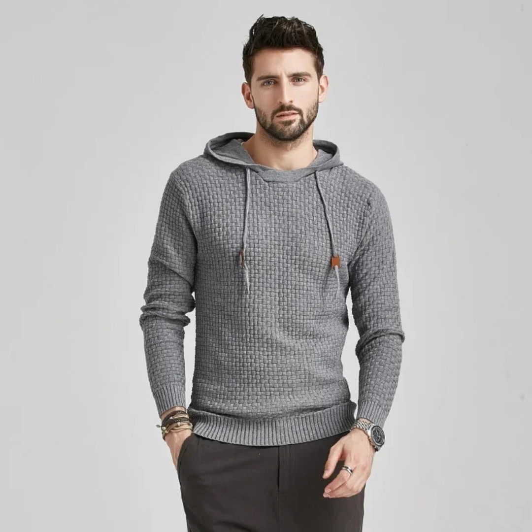 Men's Casual Check Pattern Hoodie Pullover - Modern Everyday Style