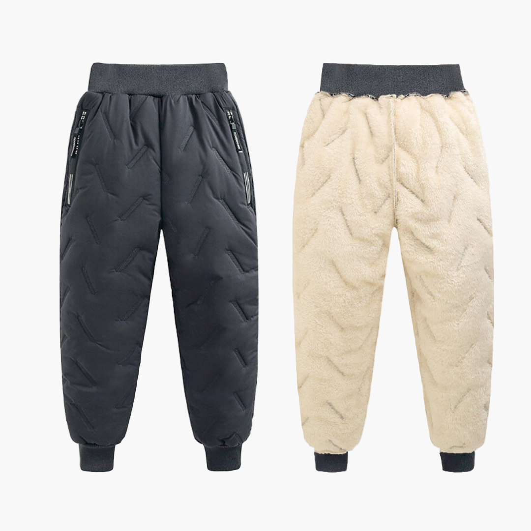 Kids' Outdoor Winter Quilted Thermal Pants – Stylish Padded Snow Joggers for Boys and Girls