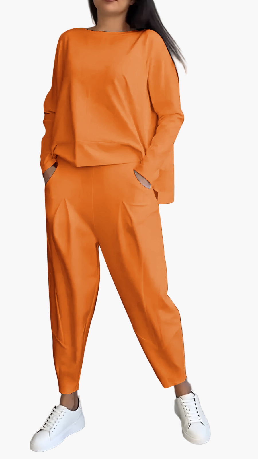 Women's Relaxed Fit Lounge Set Two-Piece Casual Sweatshirt and Jogger Pants Outfit