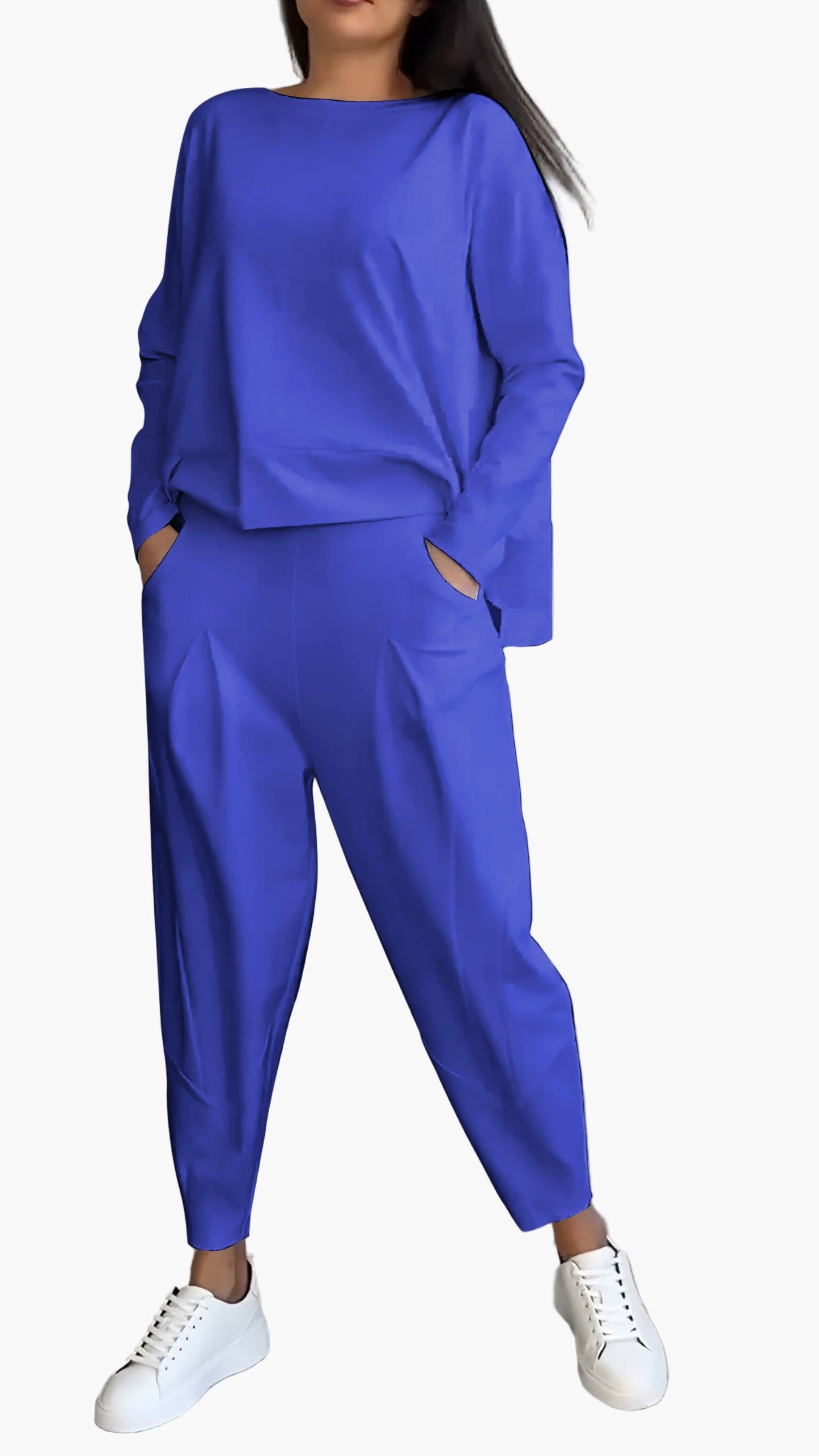 Women's Relaxed Fit Lounge Set Two-Piece Casual Sweatshirt and Jogger Pants Outfit
