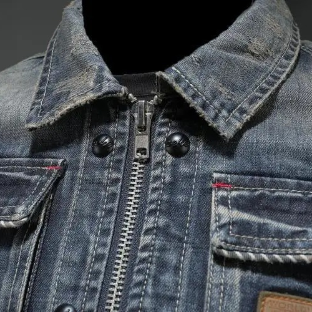 Men's Vintage Style Classic Denim Jacket – Casual Streetwear Essential