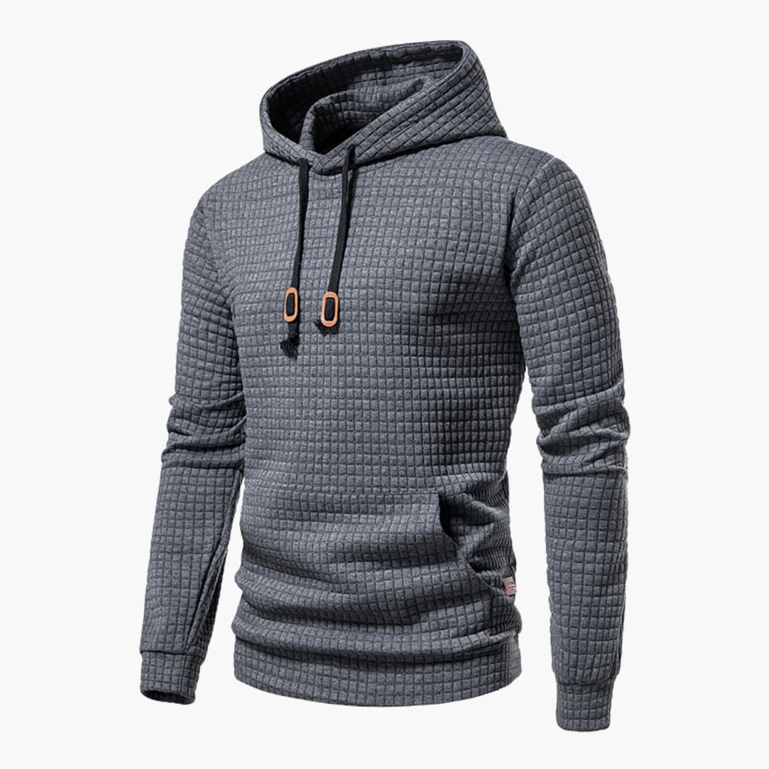 Men's Casual Check Pattern Hoodie Pullover - Modern Everyday Style