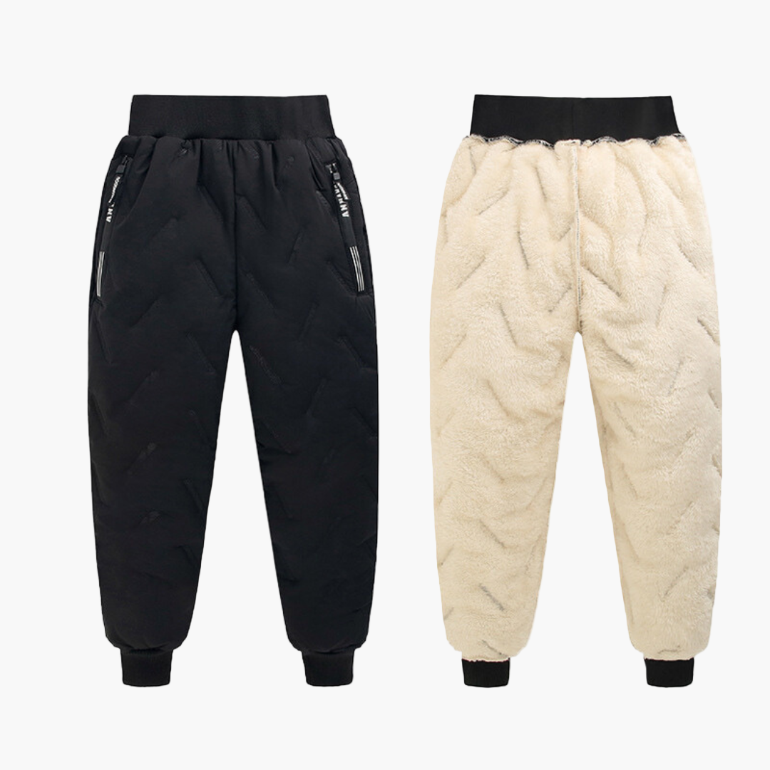 Kids' Outdoor Winter Quilted Thermal Pants – Stylish Padded Snow Joggers for Boys and Girls