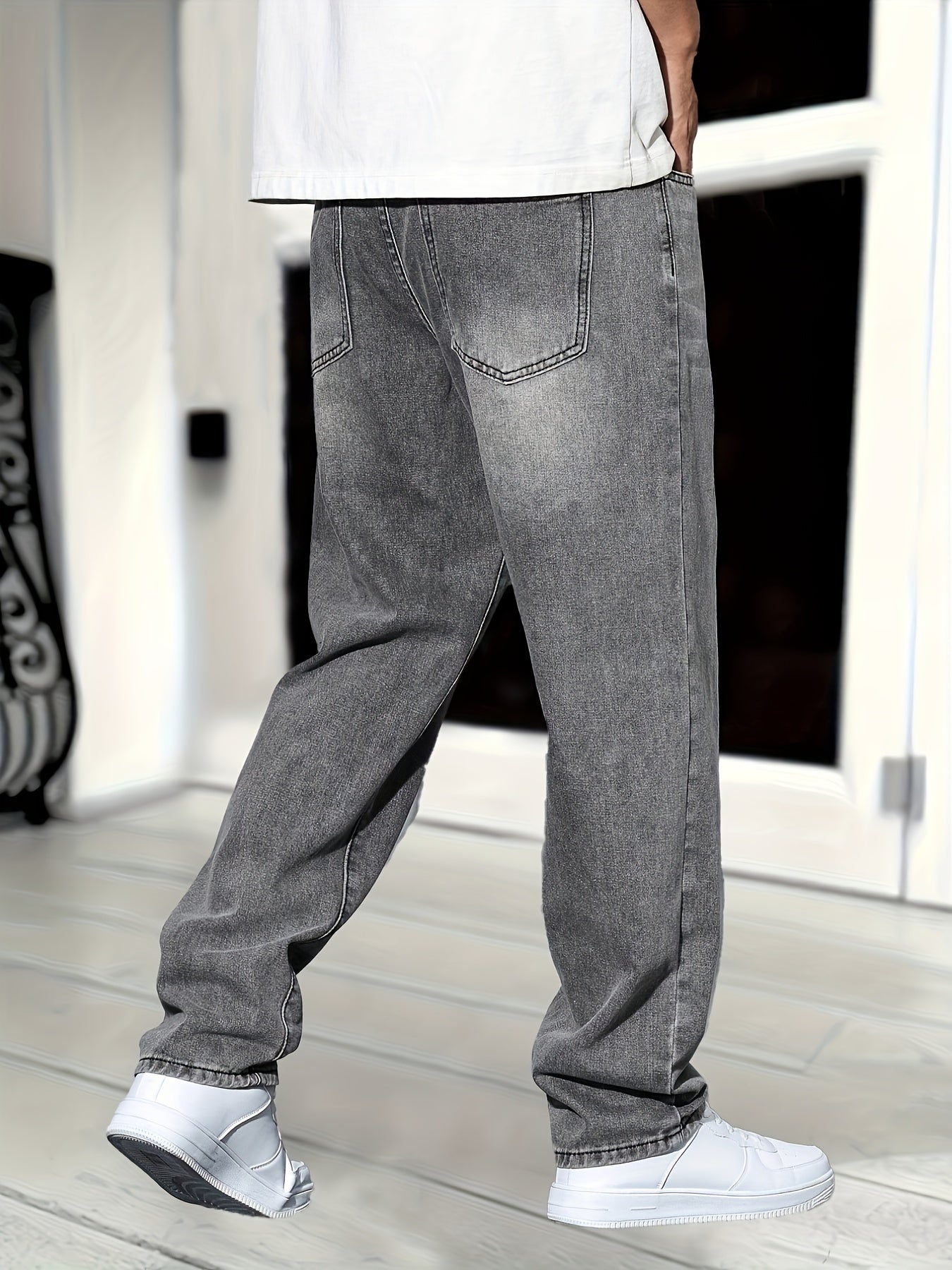 Men's Relaxed Fit Streetwear Jeans Urban Vintage Style