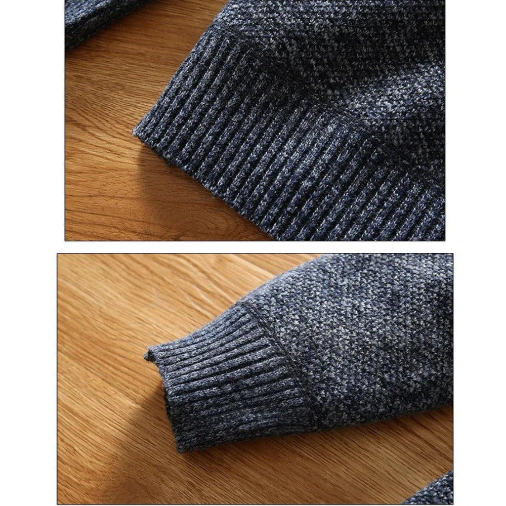 Men's Half-Zip Knit Pullover Sweater, Casual Modern Style for Work and Leisure