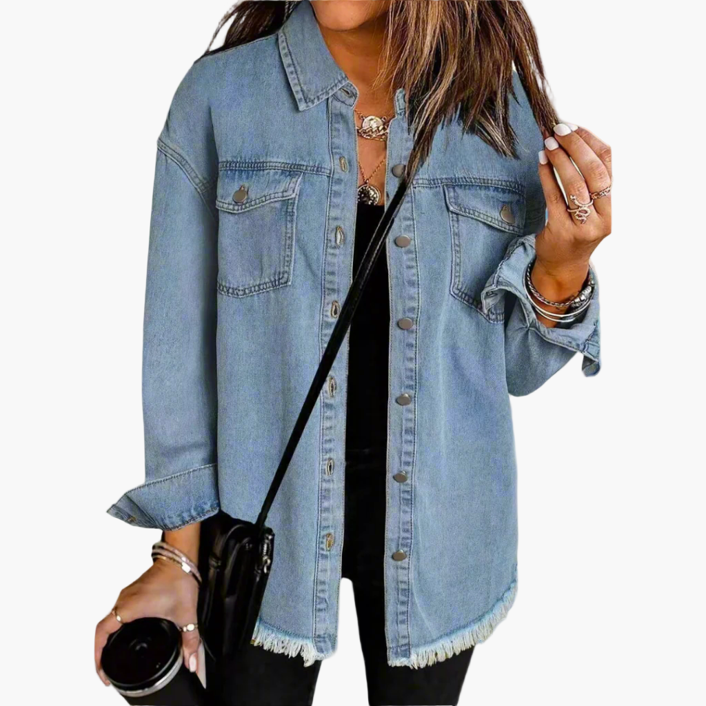 Women's Oversized Denim Shirt Jacket Casual Street Style