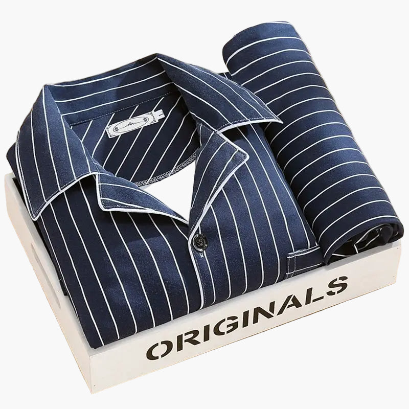 Men's Classic Wheat Print Pajama Set, Long Sleeve Loungewear, Stylish Sleepwear for Home Comfort