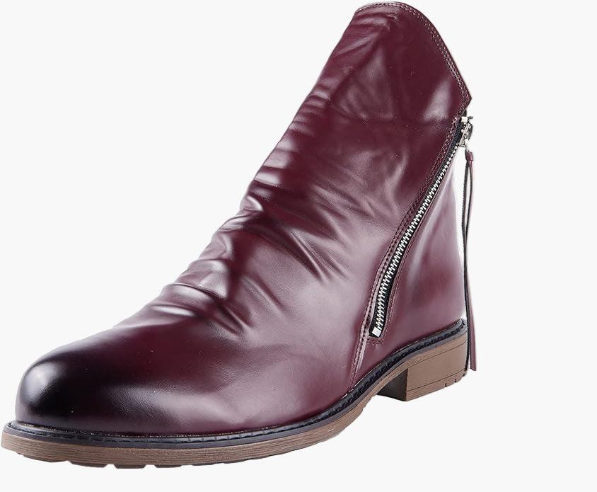 Men's Classic Ankle Boots with Side Zipper - Versatile Everyday Style