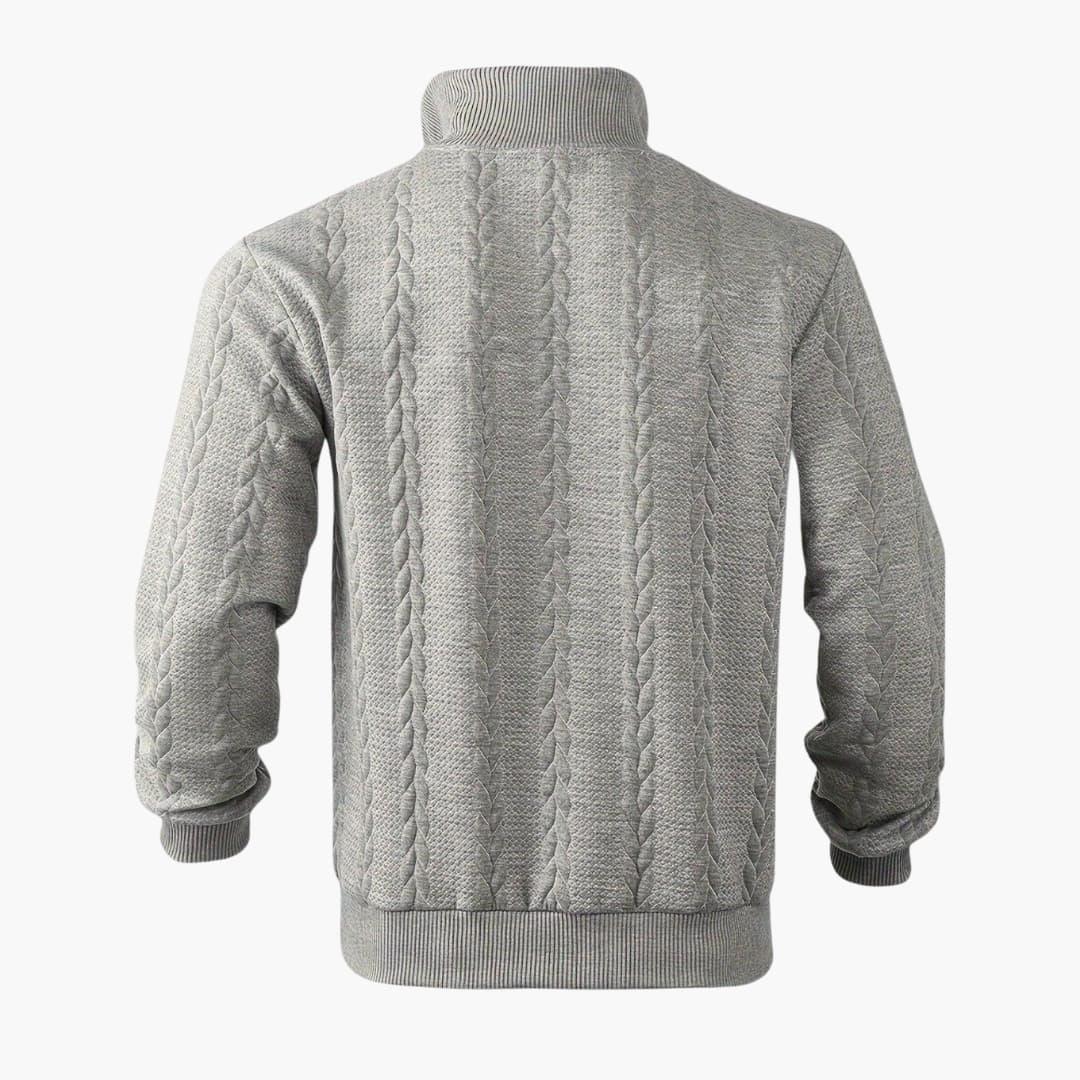 Men's Half-Zip Cable Knit Pullover Sweater for Versatile Everyday Style