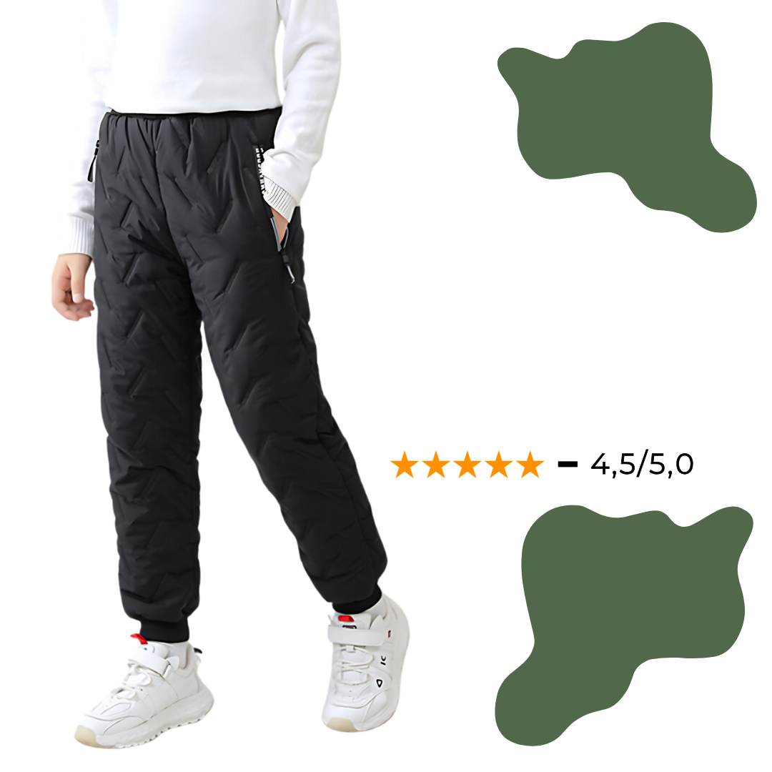 Kids' Outdoor Winter Quilted Thermal Pants – Stylish Padded Snow Joggers for Boys and Girls