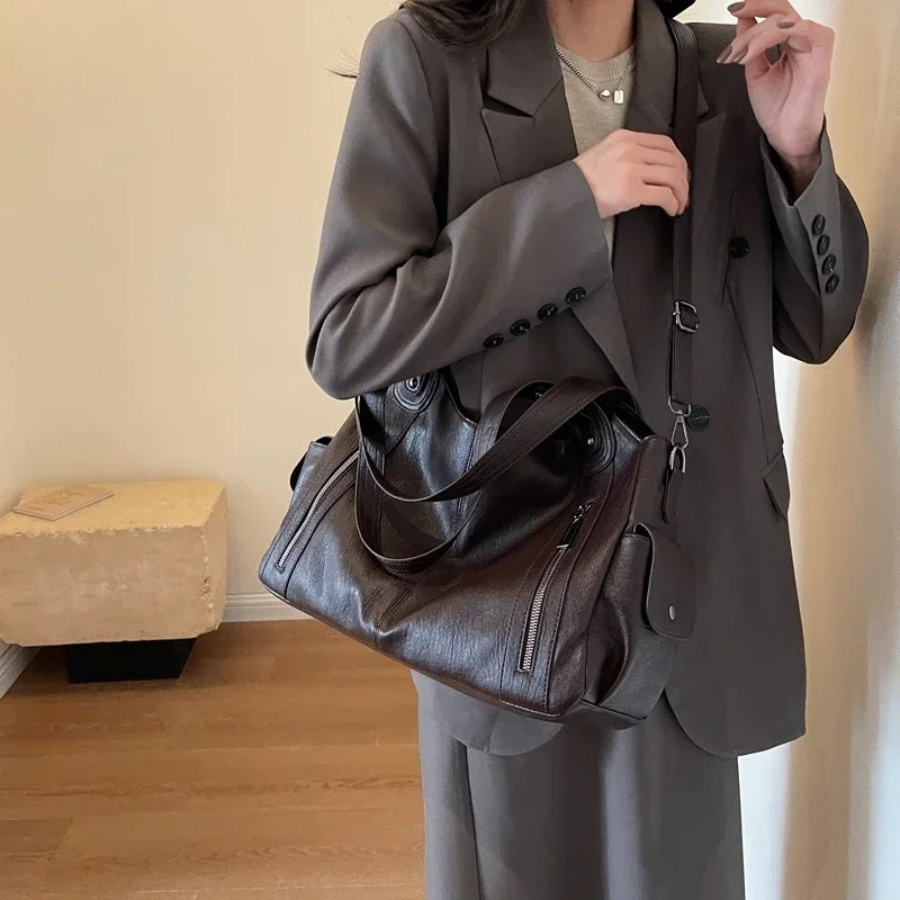 Women's Vintage Style Everyday Shoulder Bag – Fashionable & Functional Handbag for Work, Travel, and Casual Outings