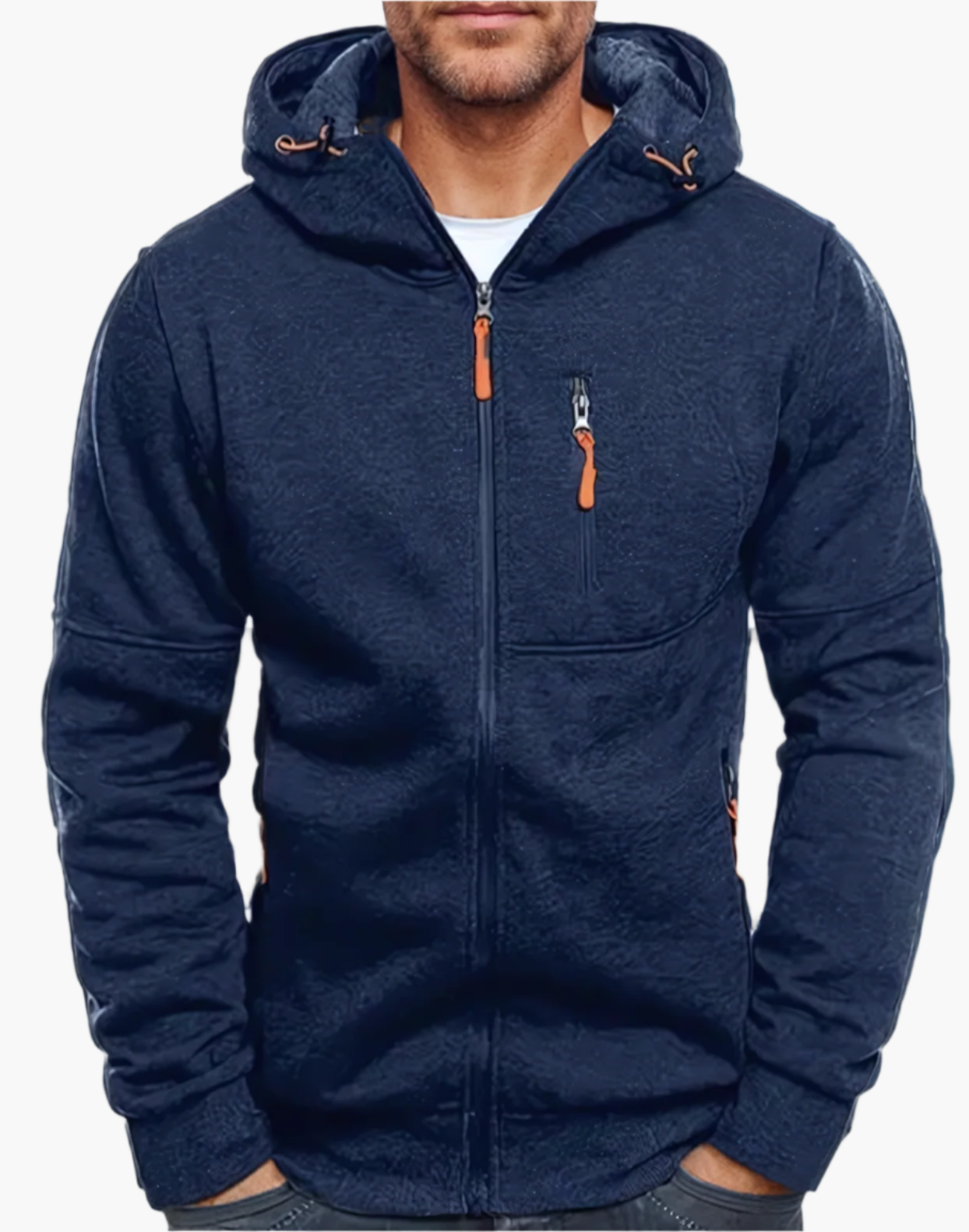 Men's Sport Zip Hoodie with Adjustable Hood and Zipper Pockets – Casual Athletic Pullover for Everyday and Outdoor